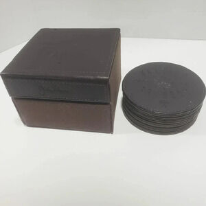 Sleeman Brewery Brown Leather Coasters Set of Five .